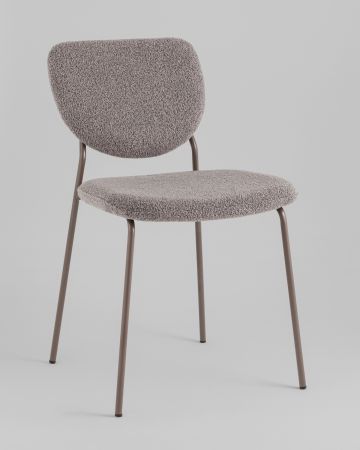 Стул обеденный Gigi тёмно-серый букле серые ножки