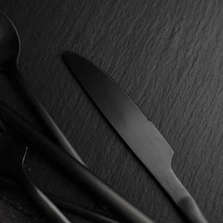 Нож столовый 22 см матовый черный цвет Black Sapporo PVD P.L. - Davinci [12]