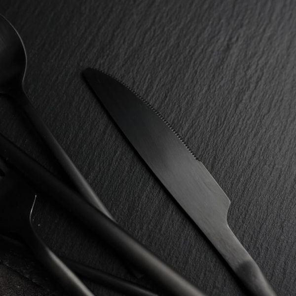 Нож столовый 22 см матовый черный цвет Black Sapporo PVD P.L. - Davinci [12]