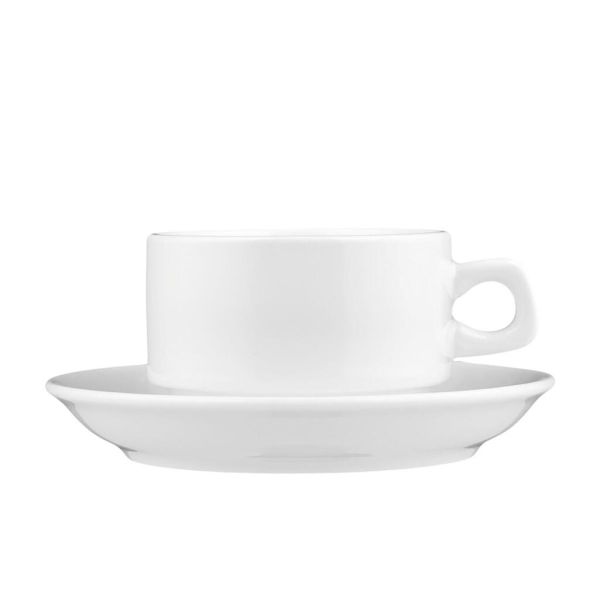 Чайная пара 130 мл белая d 6,9 см h5,2 см фарфор Stackable P.L. Proff Cuisine [4]