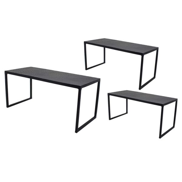 Подставка фуршетная стойка набор 3 шт П прямоуг. (25*12*10 см /28*12*12 см /30*12*16 см) черная P.L.