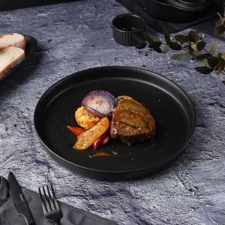 Тарелка с бортом d 27 см h2,8 см Smooth Black Raw Stellar P.L. Proff Cuisine [3]