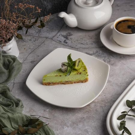 Тарелка 20*20 см h1,5 см квадратная с кругл. краем белая фарфор P.L. Proff Cuisine [6]