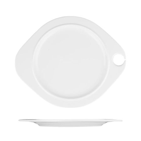 Тарелка 27,5*22,5 см овальная фуршетная с выемкой белая фарфор P.L. Proff Cuisine [6]
