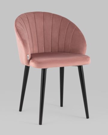 Стул с подлокотниками Брюссель велюр пыльно-розовый