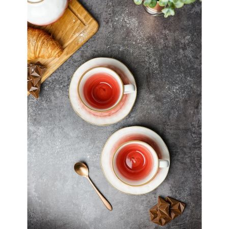 Чайная пара 240 мл d 10 см h5 см красная фарфор "The Sun Eco" P.L. Proff Cuisine [1]