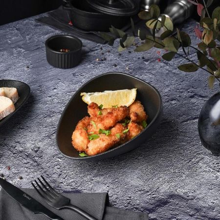 Салатник 280 мл 19*14 см h9 см Side Up Smooth Black Raw Stellar P.L. Proff Cuisine [1]