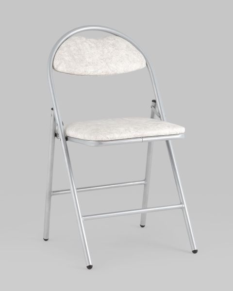 Стул складной Hagen экокожа белый мрамор каркас металлик