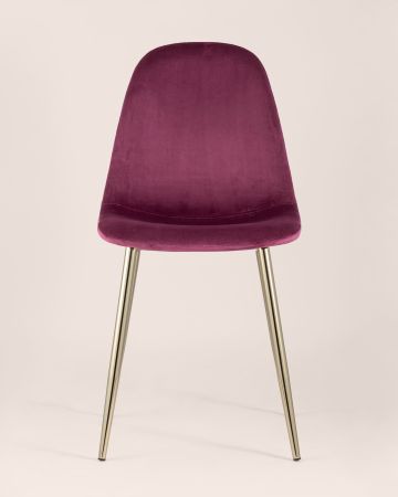 Стул Валенсия велюр бордо золотые ножки