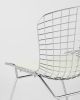 Стул обеденный Bertoia хромированный с белой подушкой