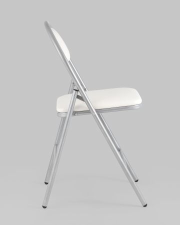 Стул складной Hagen экокожа белый каркас металлик