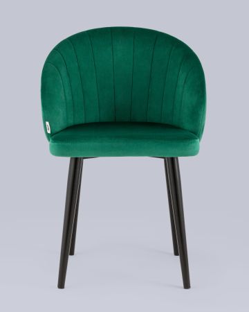 Стул с подлокотниками Брюссель велюр зелёный