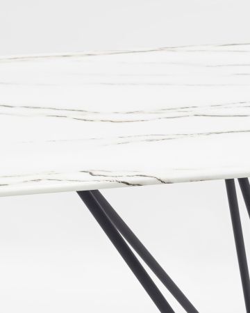 Стол обеденный Сакраменто 140*90 белый стеклянный