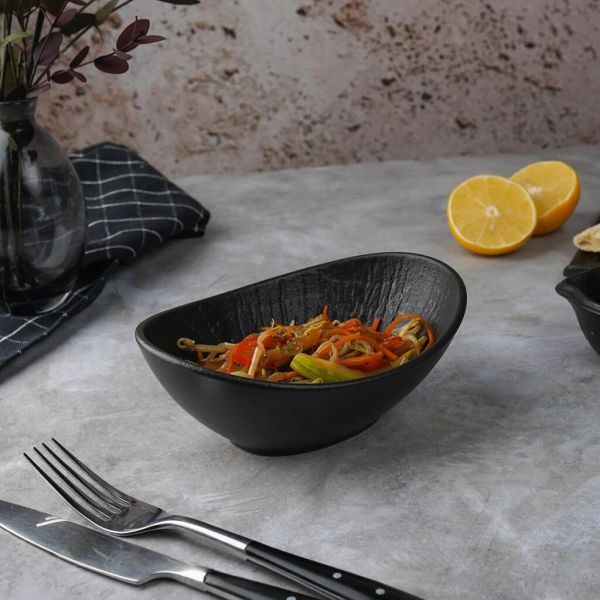 Салатник 300 мл овальный 16*12 см h6 см Black Raw Wood P.L. Proff Cuisine [6]