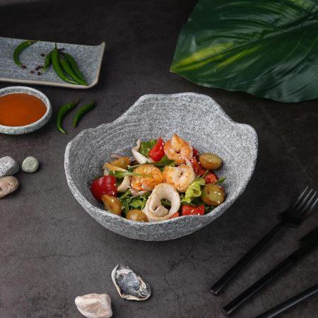 Салатник 1000 мл 22,9*18,2 см h7,7 см Wave Up Stone Crush Untouched Taiga P.L. [1]