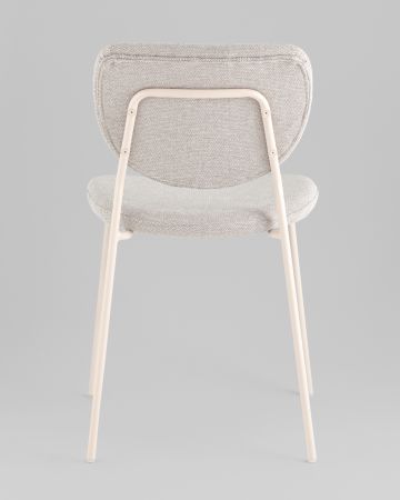 Стул обеденный Gigi шенилл серый белые ножки