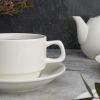 Чайная пара 250 мл белая d 9,5 см h6,2 см фарфор Stackable P.L. Proff Cuisine [4]