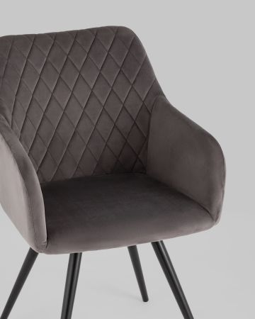 Стул вращающийся Дастин велюр тёмно-серый