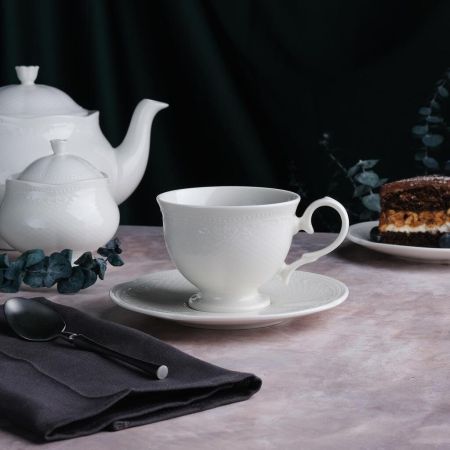 Чайная пара 200 мл белая d 9,3 см h7,2 см Aristocrat Noble [6]