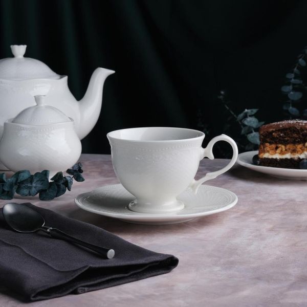 Чайная пара 200 мл белая d 9,3 см h7,2 см Aristocrat Noble [6]