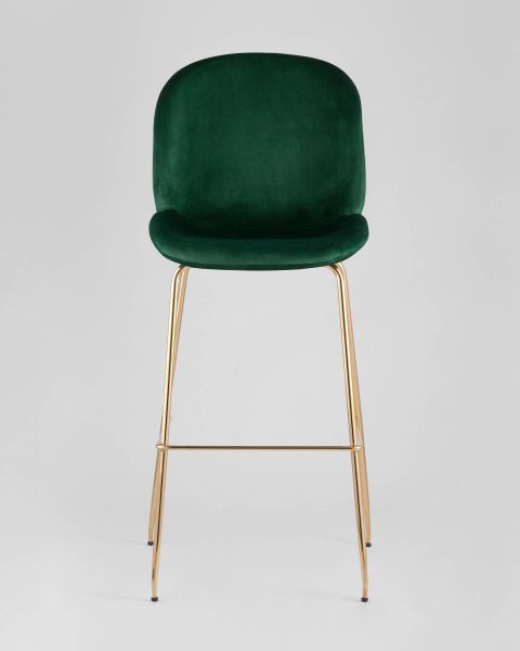 Стул барный Beetle со спинкой изумрудный