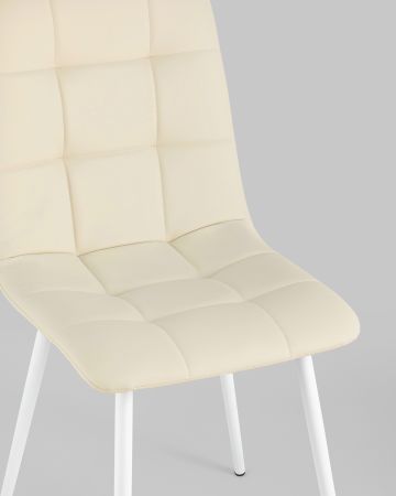 Стул Oliver экокожа белый белые ножки