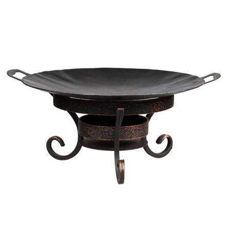 Сковорода для подачи саджа 40 см вороненая 2 ручки + подставка бронза сталь N7100/700 P.L.