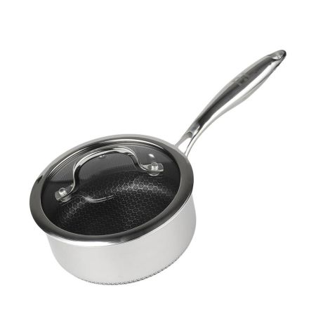 Сотейник 1,4 л с крышкой 16/13,5*13 см New Kitchen Honeycombs нерж. с антиприг. покр. ИНДУКЦИЯ