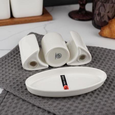 Набор для специй 3 предмета 12,5*6,7 см h9 см на подставке белый фарфор P.L. Proff Cuisine [1]