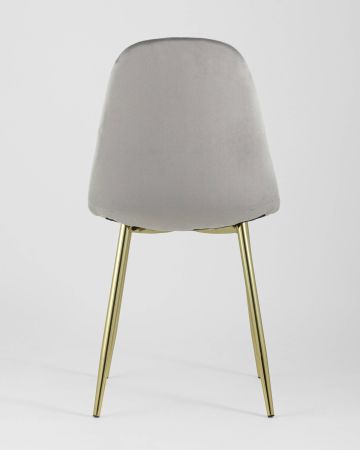 Стул Валенсия велюр серый золотые ножки
