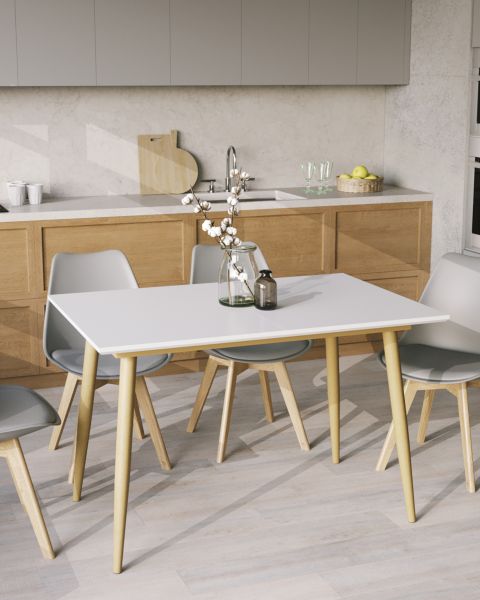 Стол обеденный Стокгольм раскладной 120-160*80 белый