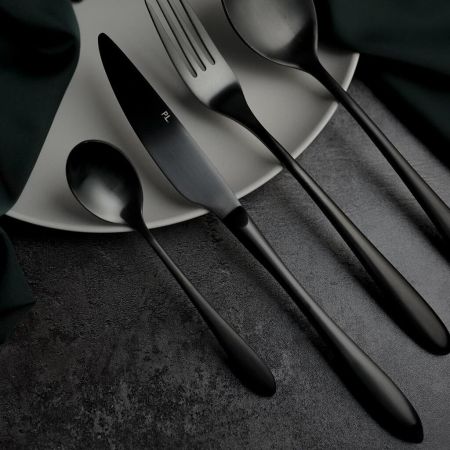Нож столовый 23,5 см матовый черный цвет PVD Alessi-Black P.L. [12]