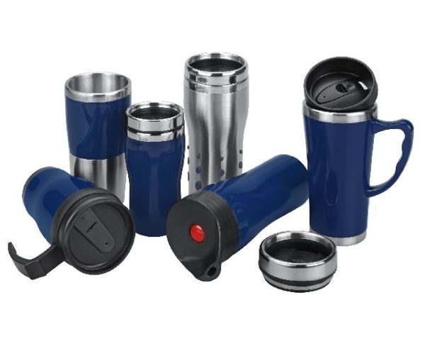 Термокружка  0.4 л синяя, нержавеющая  сталь /  пластик