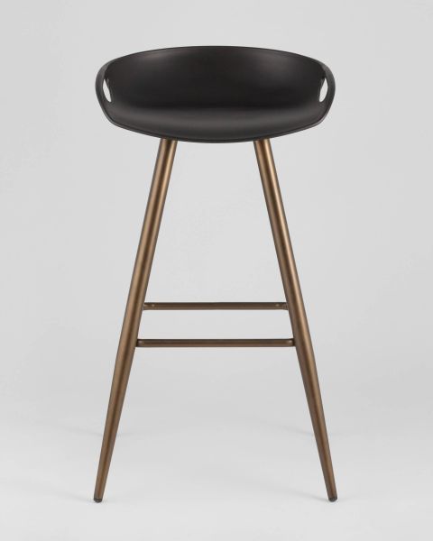 Стул барный Флэш черный, бронзовые ножки