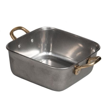 Сковорода для подачи 14*14 см h5,7 см 850 мл квадратная Vintage нерж. 2 ручки P.L. Proff Cuisine