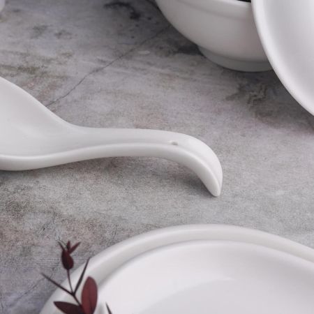 Ложка для мисосупа 15 см белая фарфор P.L. Proff Cuisine [10]