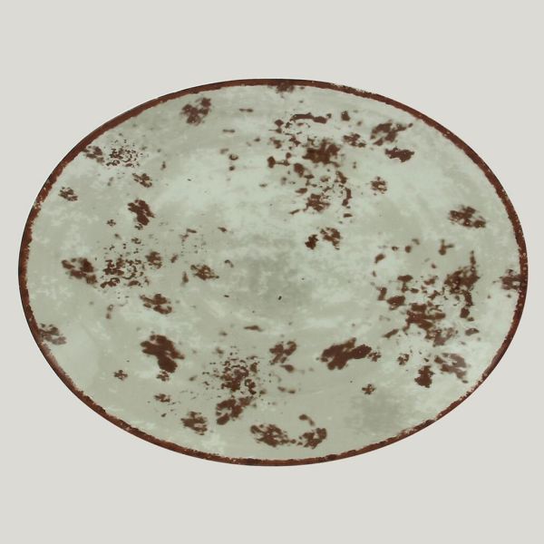 Тарелка RAK Porcelain Peppery овальная плоская 26*19 см, серый цвет