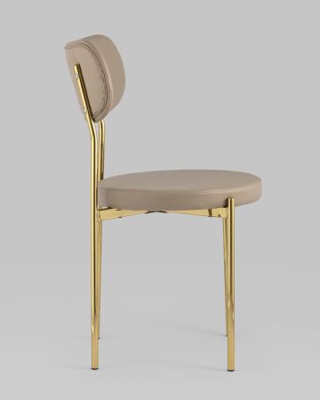 Стул Барбара экокожа бежевая золотые ножки