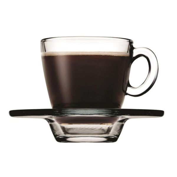 Кофейная пара 70 мл прозрачная стекло d 9,7 см h5,8 см Аква Tempered Glass Pasabahce [6]