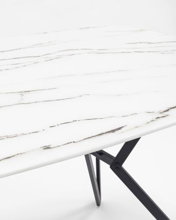 Стол обеденный Денвер 140*90 белый стеклянный