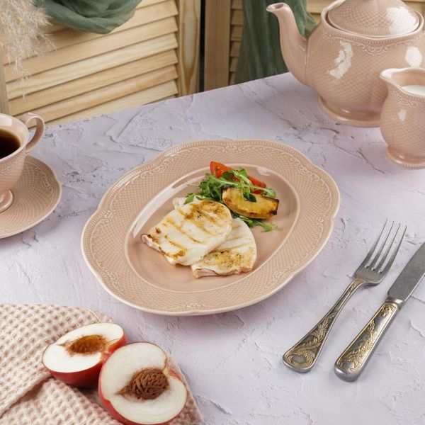 Блюдо овальное 30,3*22,7 см h3 см Aristocrat Peach Tea Noble [1]