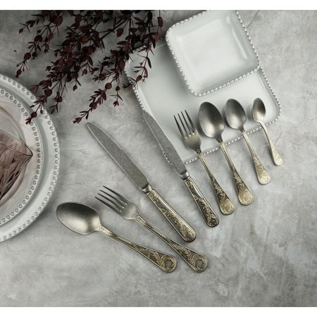 Вилка десертная 17,5 см матовая с золотом Lord Vintage Style P.L. Proff Cuisine [12]