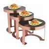 Подставка фуршетная стойка d 26 см h28 см круглая Copper металл + блюдо черное акрил P.L. Hotelware