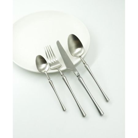 Ложка чайная 15 см матовая цвет серебро PVD 1920-Silvery P.L. [12]