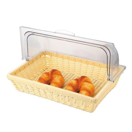 Корзина для хлеба и выкладки 55*35 см h8 см с откидной крышкой ротанг SUNNEX