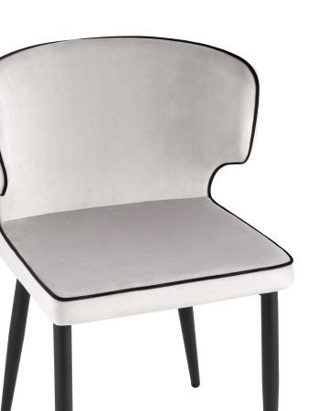 Стул Матео с кантом велюр светло-серый