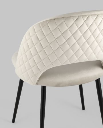 Стул Меган NEW велюр с ромбами бежевый