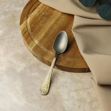 Ложка чайная 14,3 см матовая с золотом Lord Vintage Style P.L. Proff Cuisine [12]