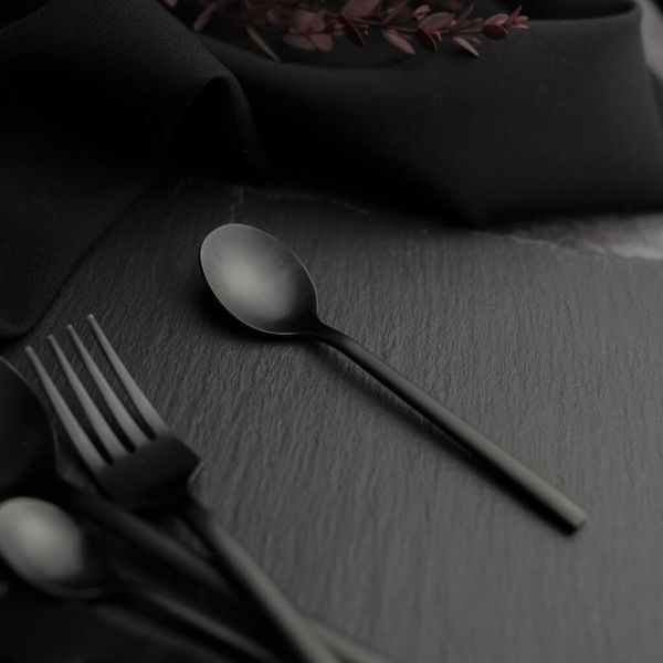 Вилка столовая 19 см матовая черный цвет Black Sapporo PVD P.L. - Davinci [12]