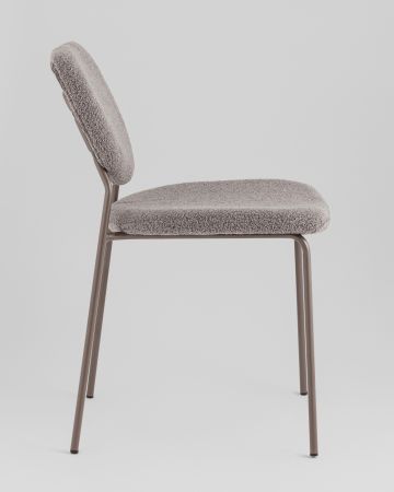 Стул обеденный Gigi тёмно-серый букле серые ножки